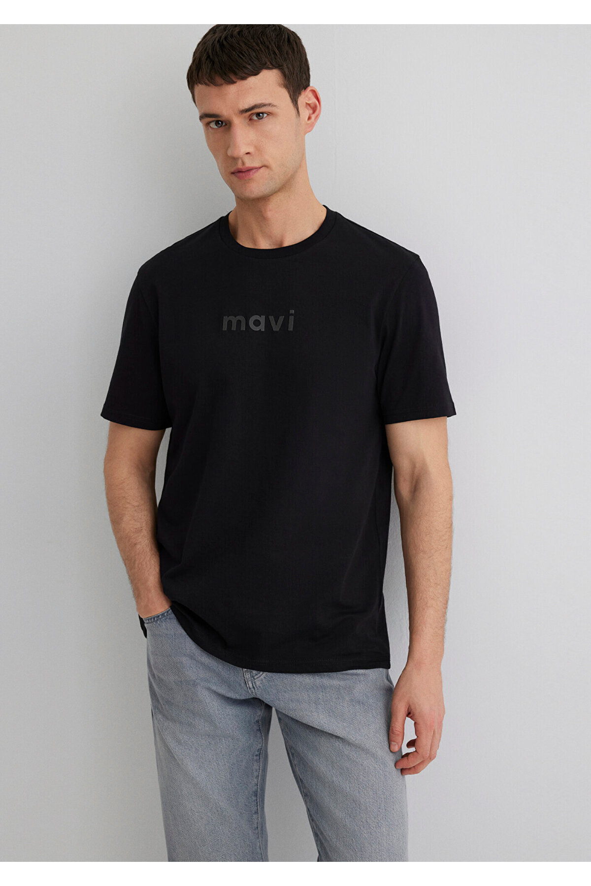 Logo Baskılı Siyah Tişört Regular Fit / Normal Kesim 0612732-900