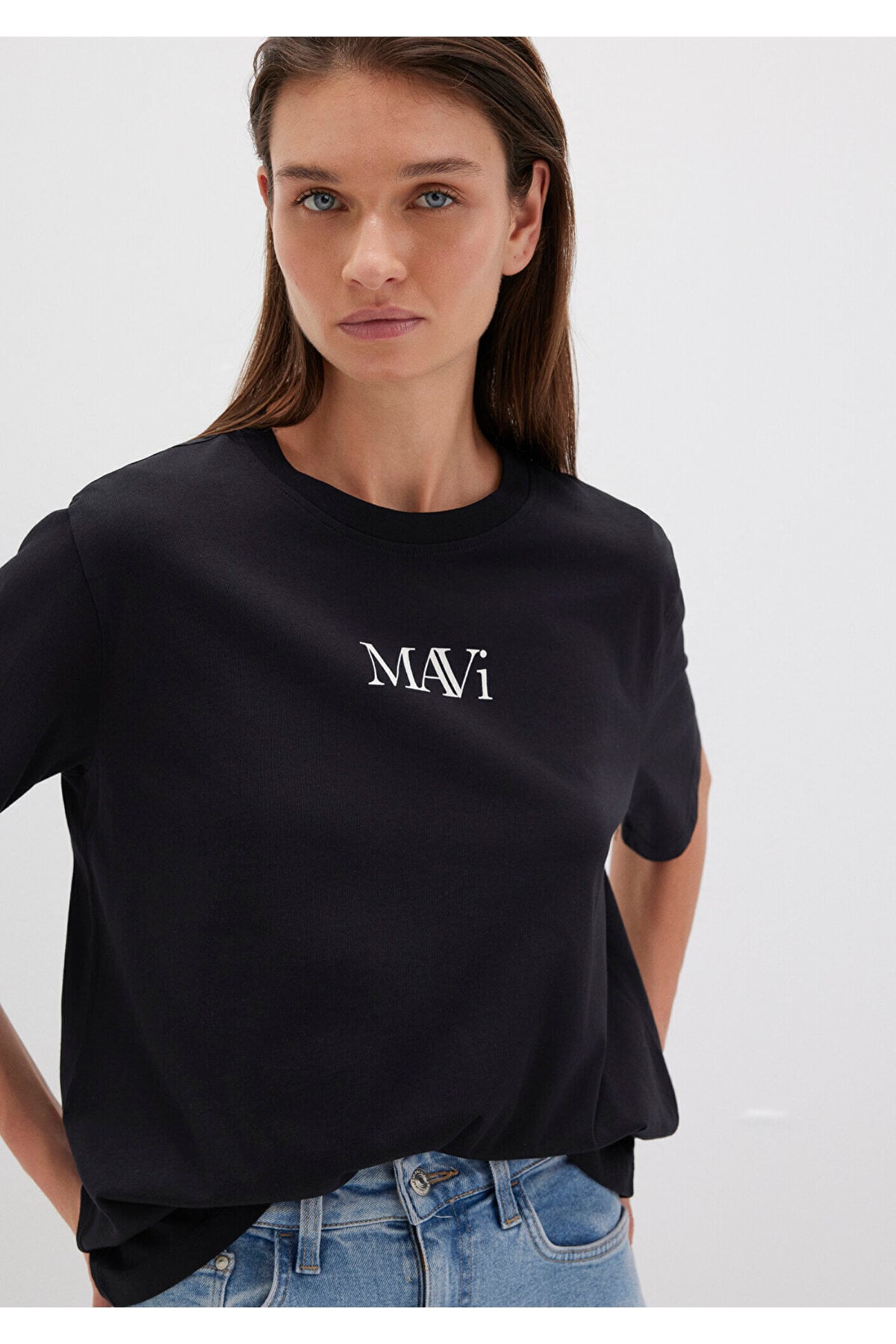 Logo Baskılı Siyah Tişört Regular Fit / Normal Kesim 1611594-900
