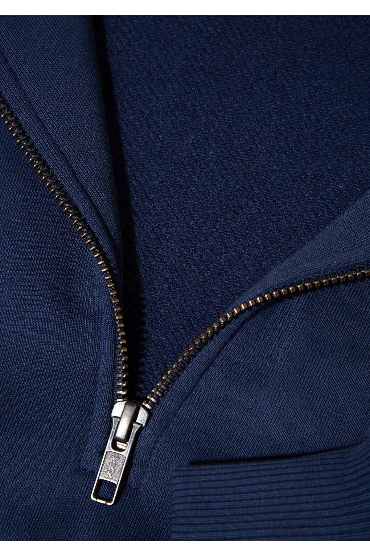 Logo Baskılı Yarı Fermuarlı Lacivert Sweatshirt 1S10373-70488