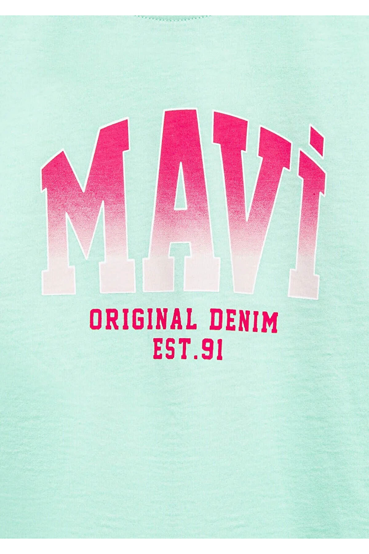 Logo Baskılı Yeşil Kız Çocuk T-Shirt M7610386-71643