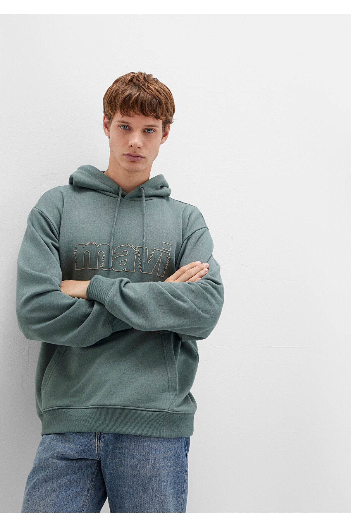 Logo Baskılı Yeşil Sweatshirt 0S10196-71577