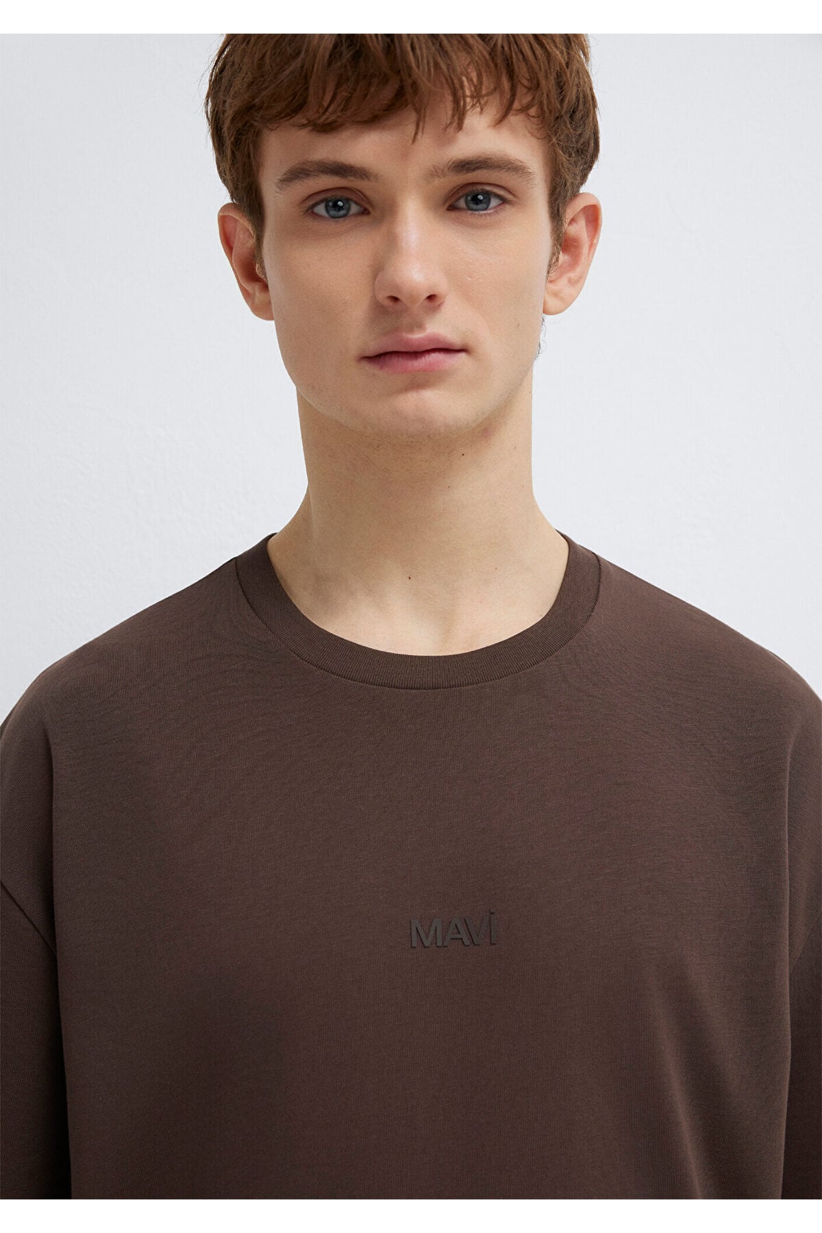 Logo Kahverengi Basic Tişört Relaxed Fit / Rahat Kesim 0613093-70251