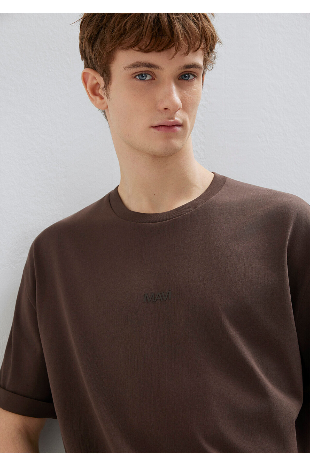 Logo Kahverengi Basic Tişört Relaxed Fit / Rahat Kesim 0613093-70251