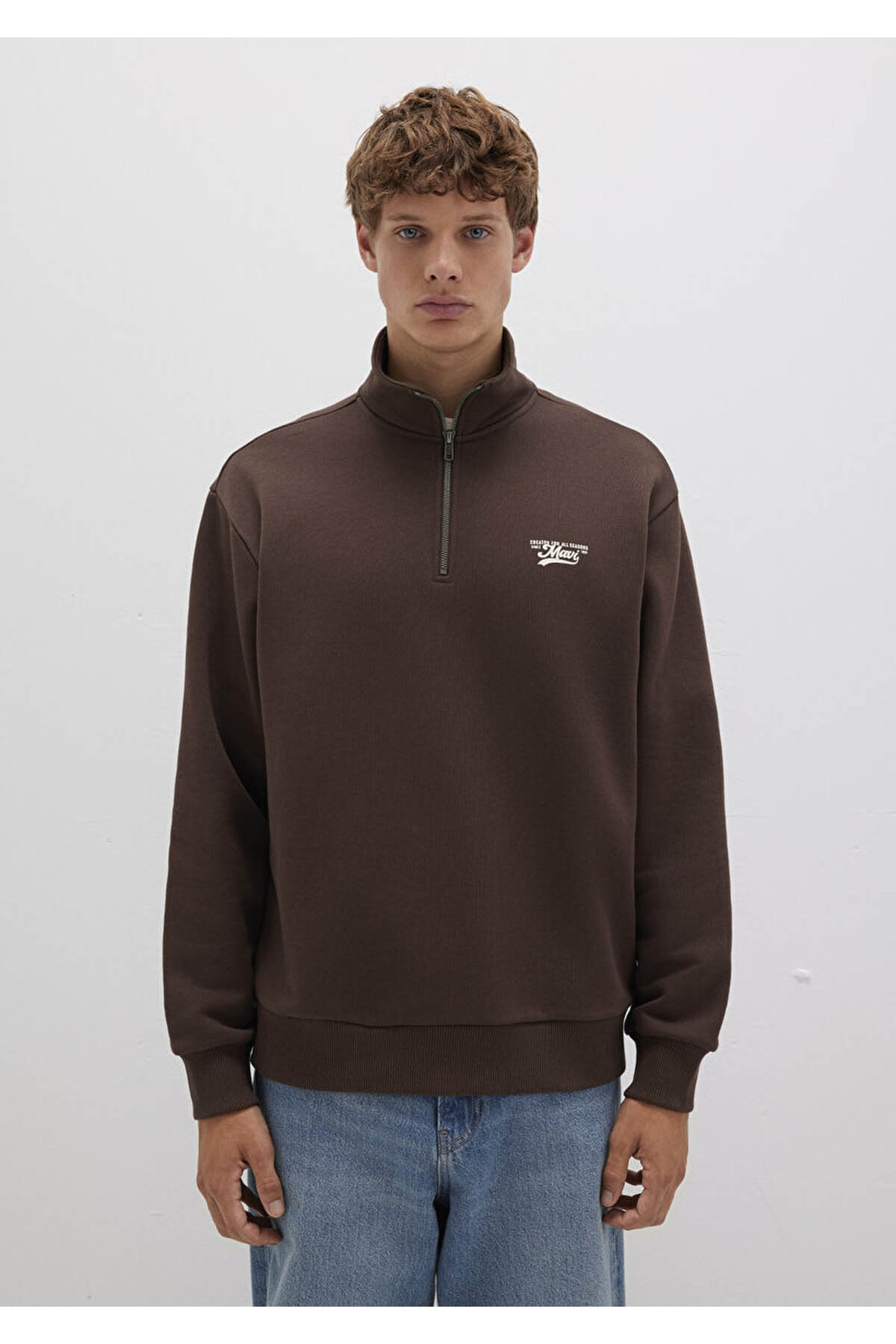Logo Kahverengi Erkek Sweatshirt M0S10465-88067