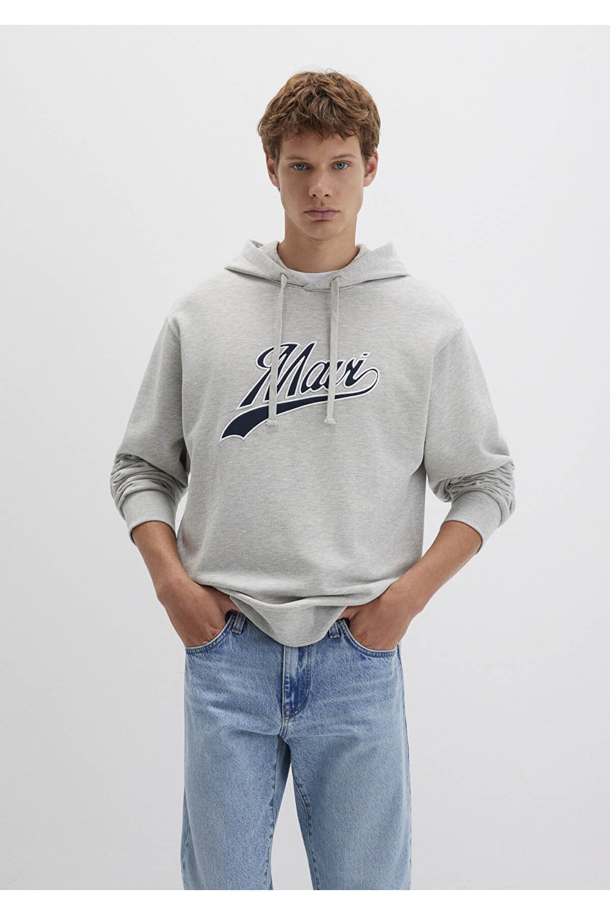 Logo Kapüşonlu Gri Erkek Sweatshirt M0S10469-80018