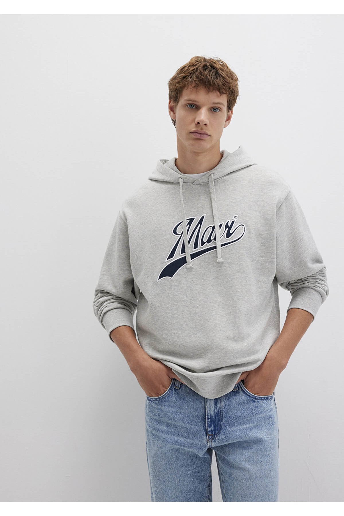 Logo Kapüşonlu Gri Erkek Sweatshirt M0S10469-80018