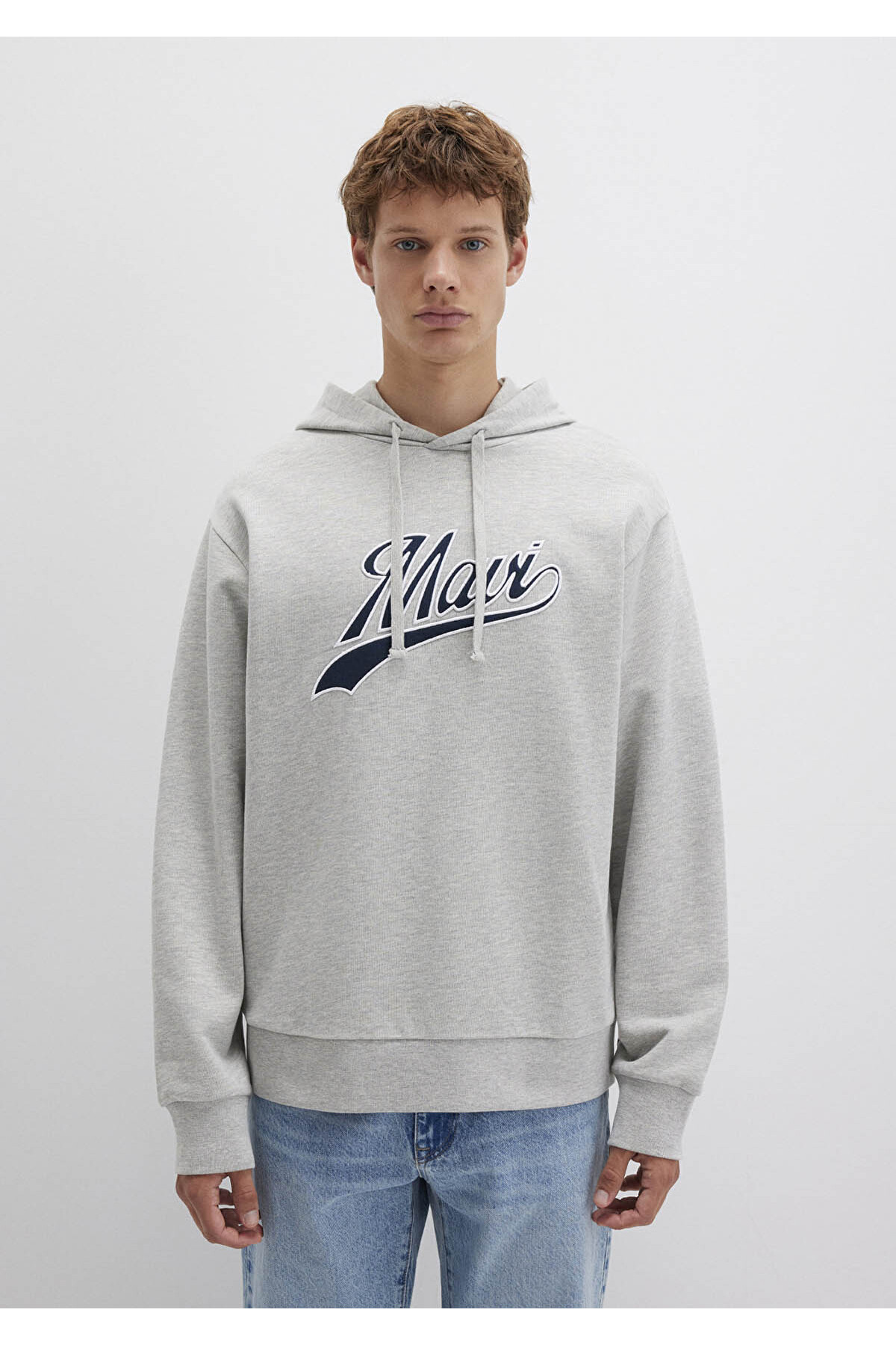 Logo Kapüşonlu Gri Erkek Sweatshirt M0S10469-80018
