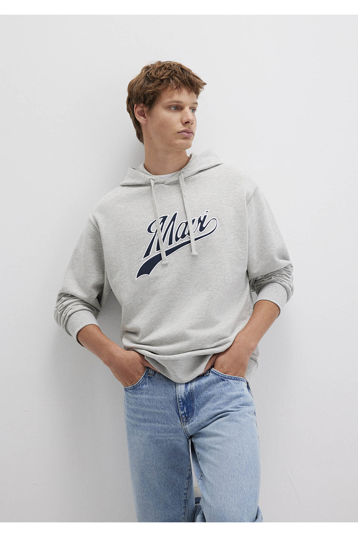 Logo Kapüşonlu Gri Erkek Sweatshirt M0S10469-80018