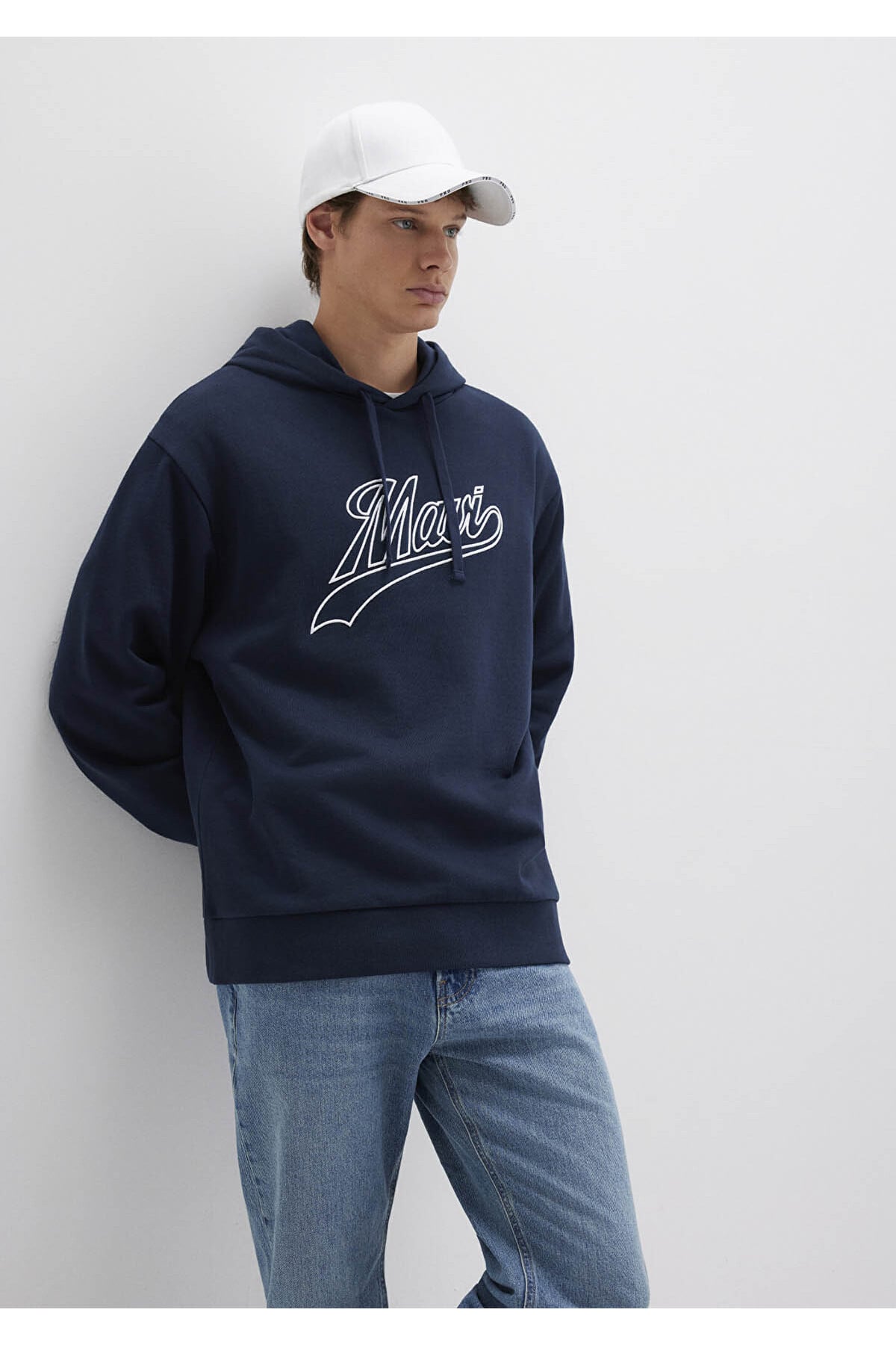Logo Kapüşonlu Lacivert Erkek Sweatshirt M0S10469-70490