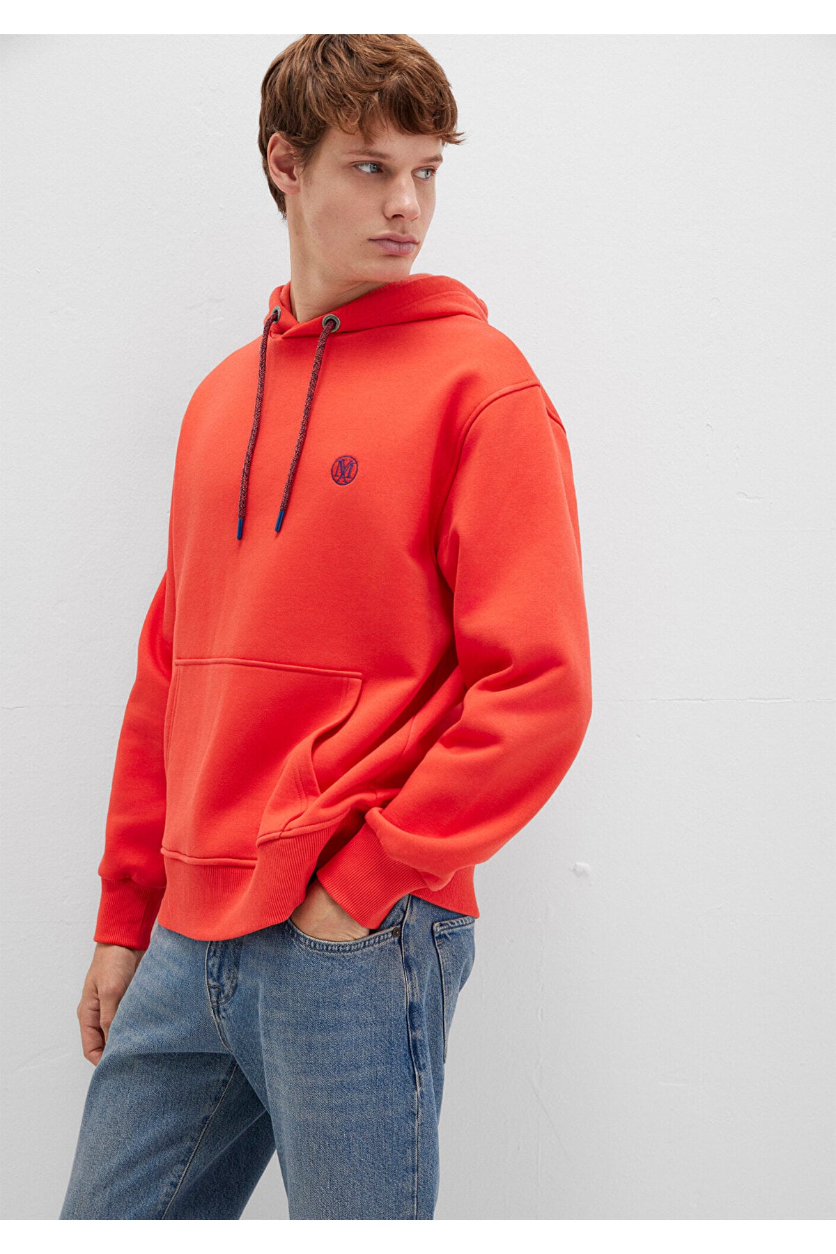 Logo Nakışlı Kapüşonlu Turuncu Sweatshirt 065809-70481