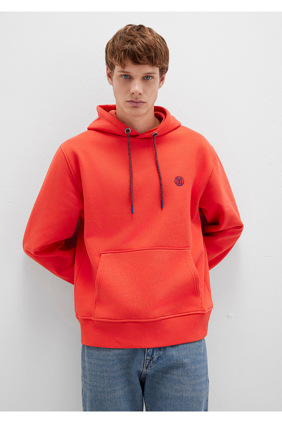 Logo Nakışlı Kapüşonlu Turuncu Sweatshirt 065809-70481
