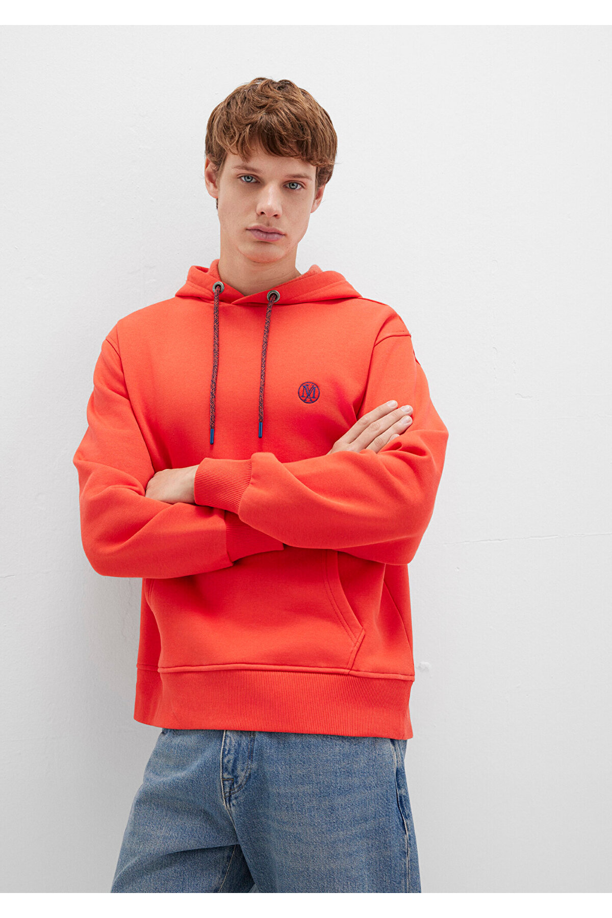 Logo Nakışlı Kapüşonlu Turuncu Sweatshirt 065809-70481