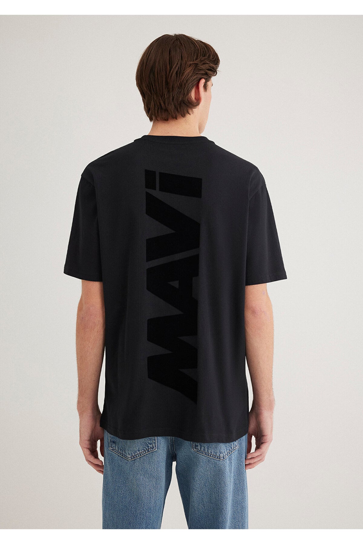 Logo Sırt Baskılı Siyah Tişört Loose Fit / Bol Rahat Kesim 0611313-900