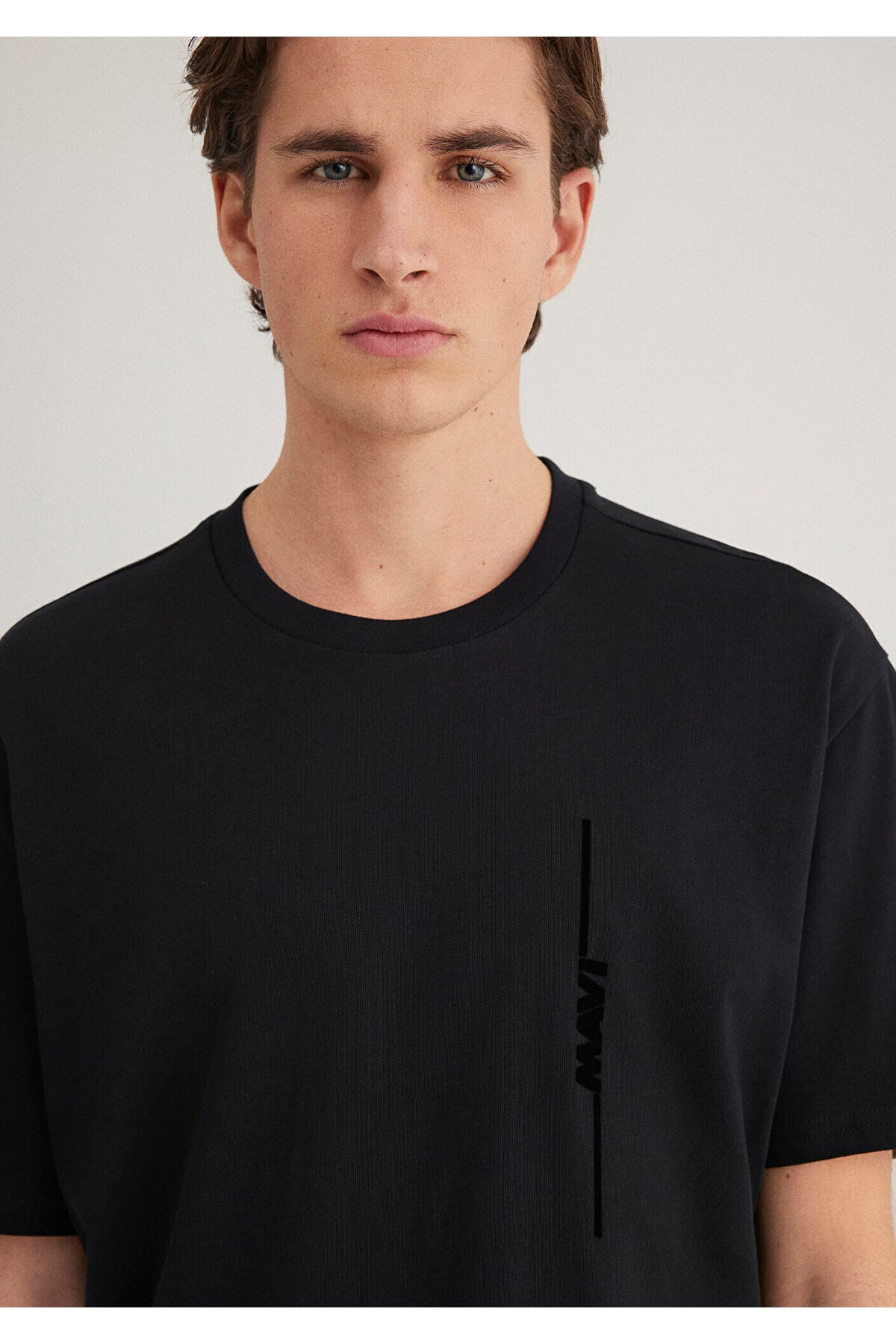 Logo Sırt Baskılı Siyah Tişört Loose Fit / Bol Rahat Kesim 0611313-900