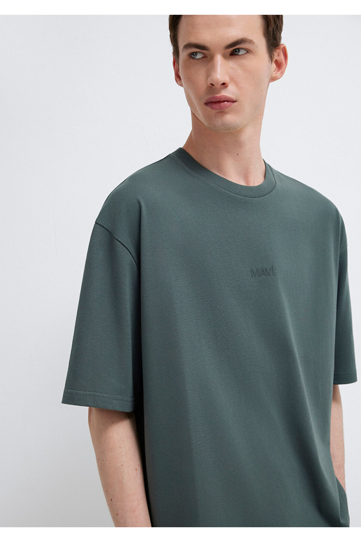 Logo Yeşil Basic Tişört Relaxed Fit / Rahat Kesim 0613093-71598