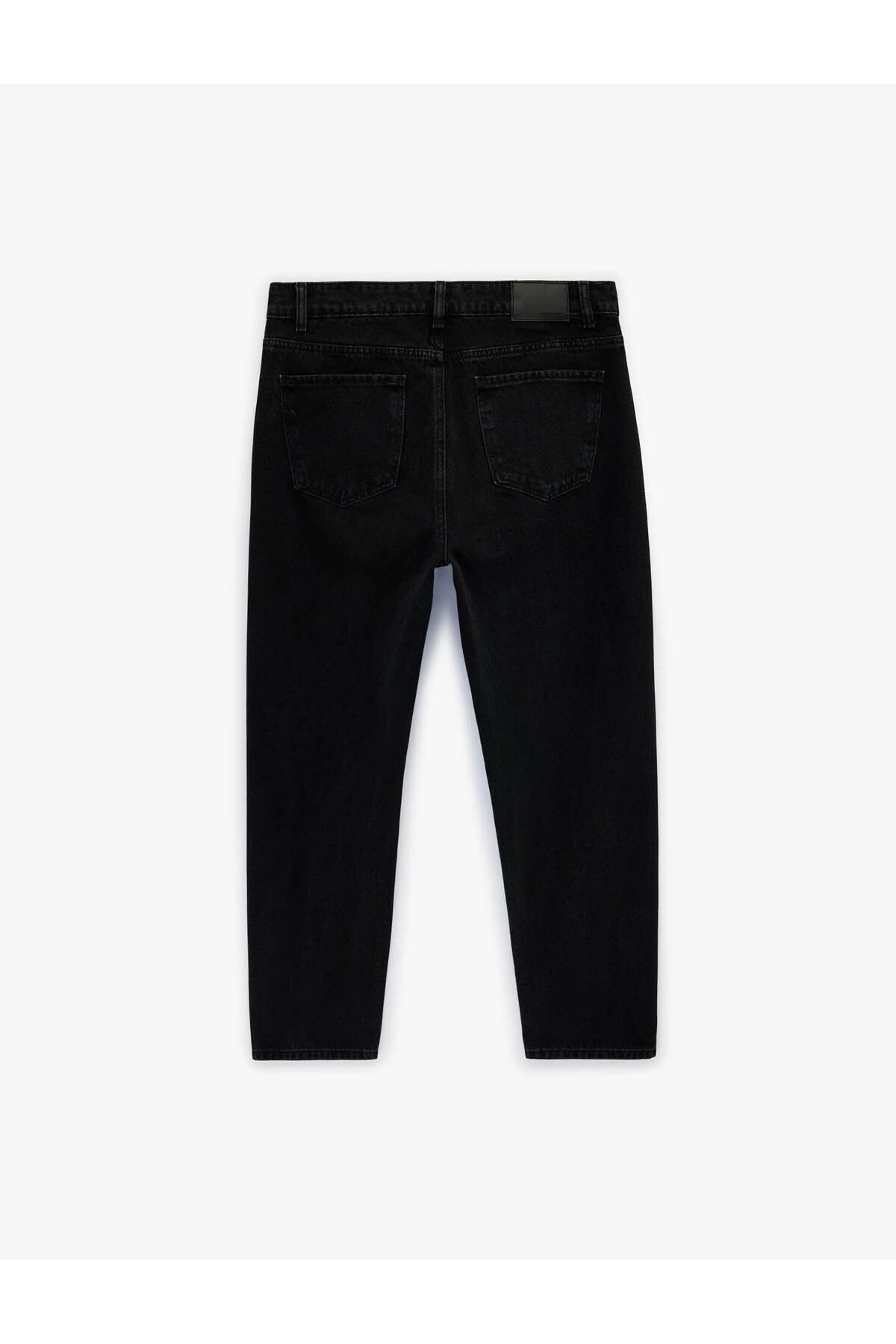 Loose Straight Fit Siyah Erkek Jean Pantolon 6SAM40214ND