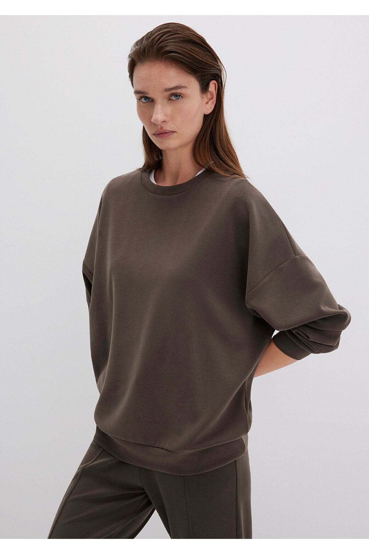 Lux Touch (TENCEL™) Modal Kahverengi Sweatshirt 168837-90707
