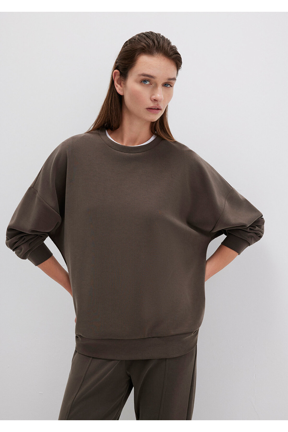 Lux Touch (TENCEL™) Modal Kahverengi Sweatshirt 168837-90707