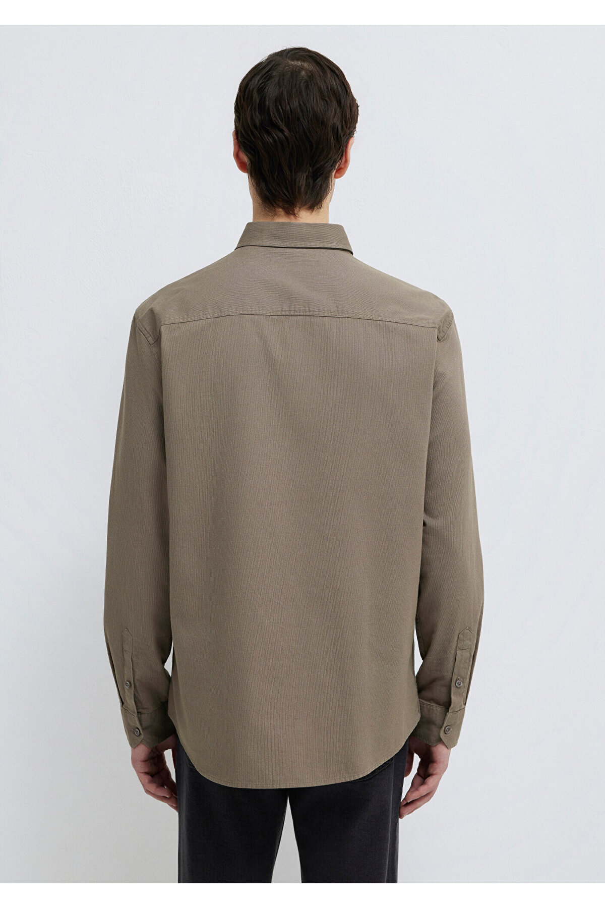 M Logo Nakışlı Kahverengi Gömlek Slim Fit / Dar Kesim 0211192-83866