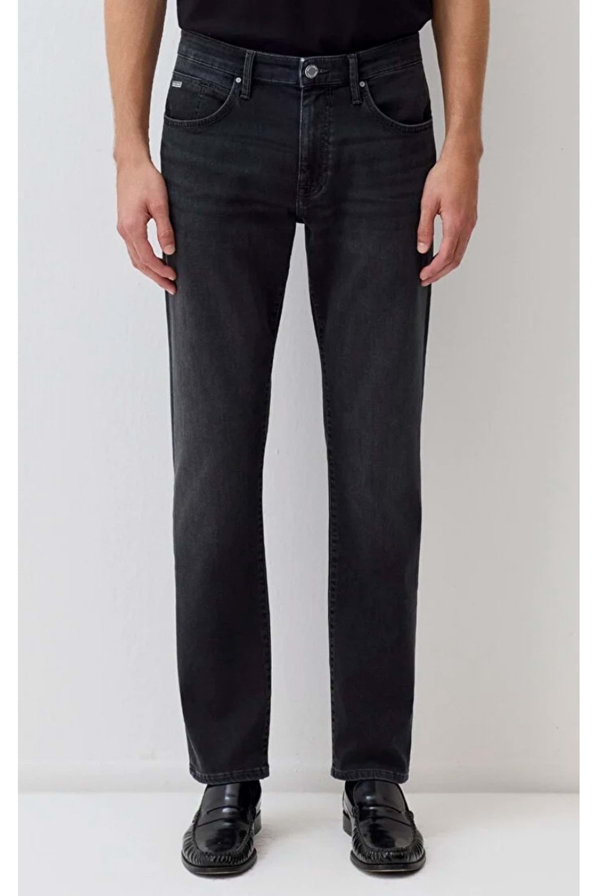 M0035190826 Marcus Edition Koyu Gri Smoke Jean Pantolon Erkek Kot Pantolon FÜME