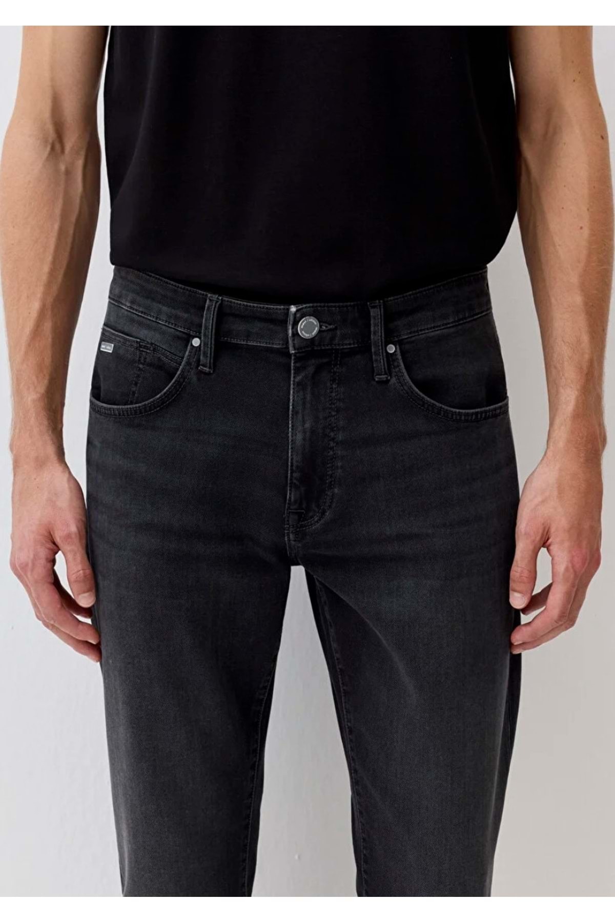 M0035190826 Marcus Edition Koyu Gri Smoke Jean Pantolon Erkek Kot Pantolon FÜME