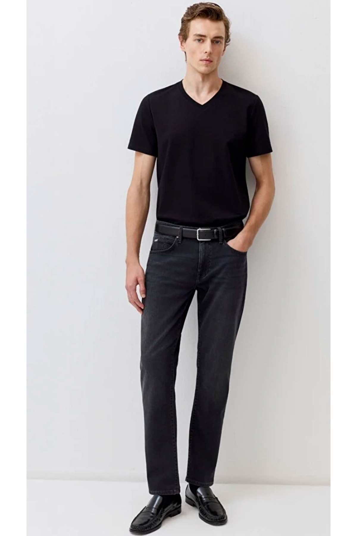 M0035190826 Marcus Edition Koyu Gri Smoke Jean Pantolon Erkek Kot Pantolon FÜME