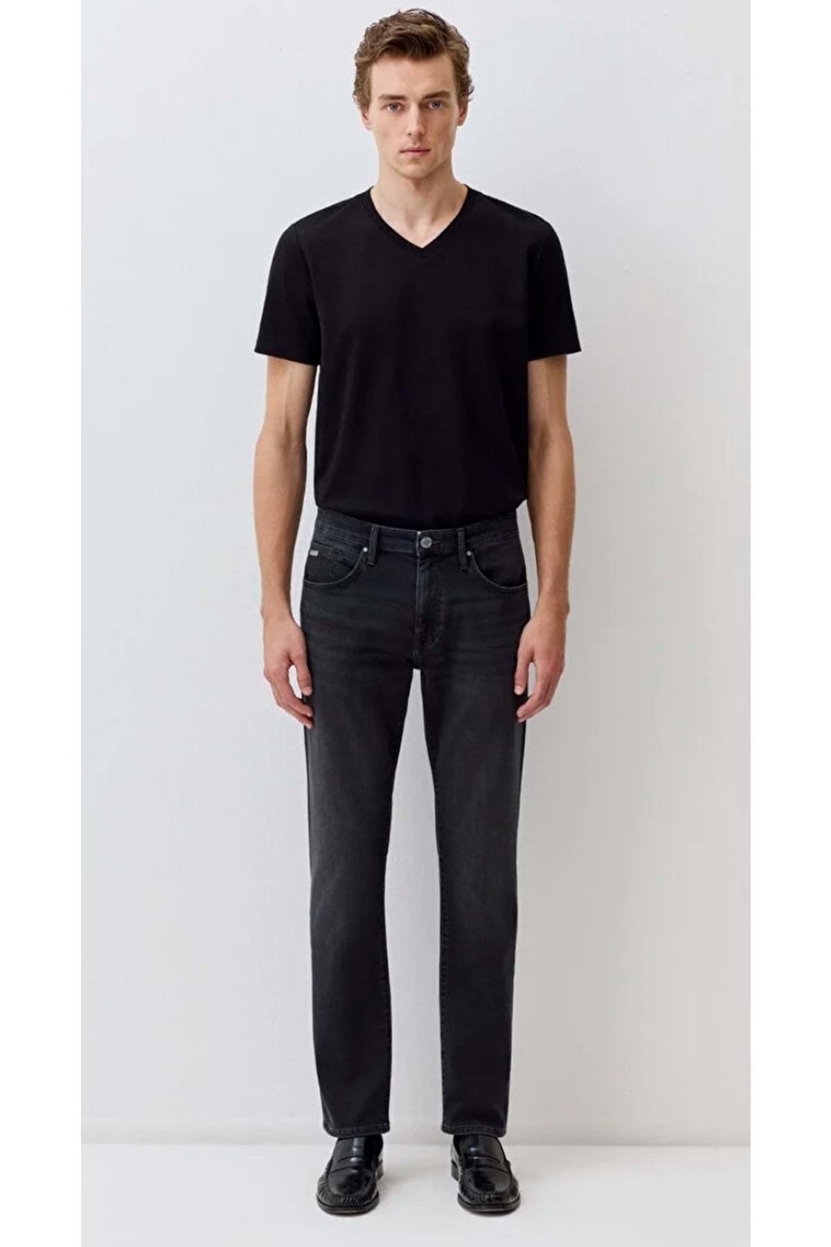 M0035190826 Marcus Edition Koyu Gri Smoke Jean Pantolon Erkek Kot Pantolon FÜME