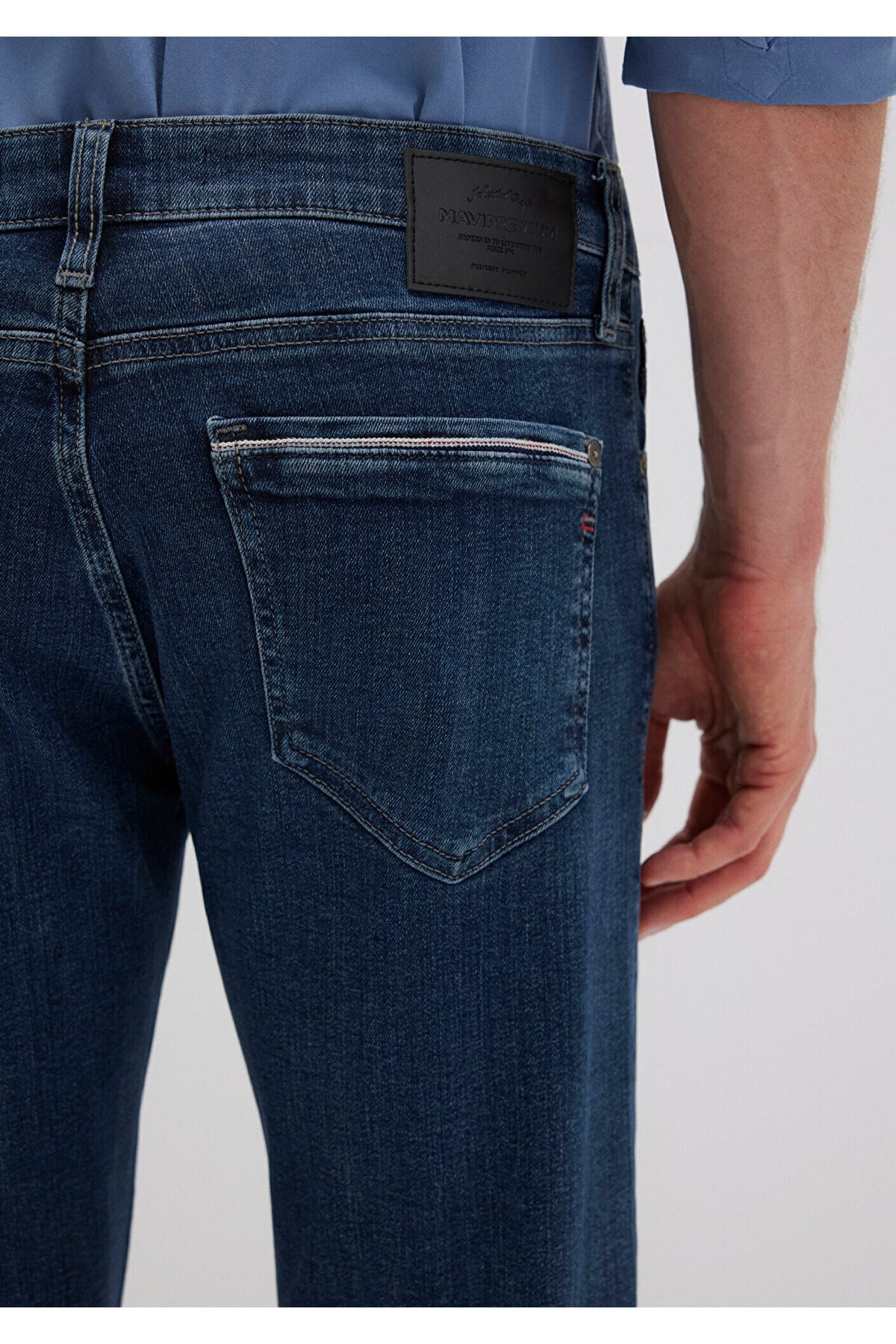 M0037885202 Martin Premium Puslu Koyu Jean Pantolon Erkek Kot Pantolon LACİVERT