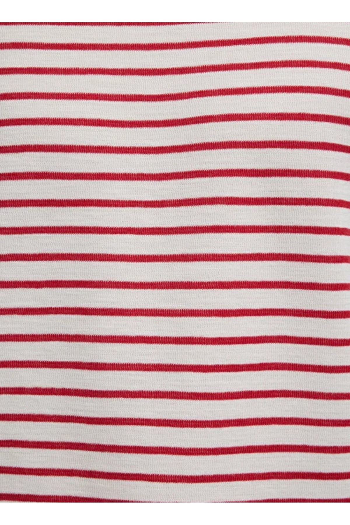 M0613157 Çizgili Uzun Kollu Tişört Erkek T-Shirt KIRMIZI