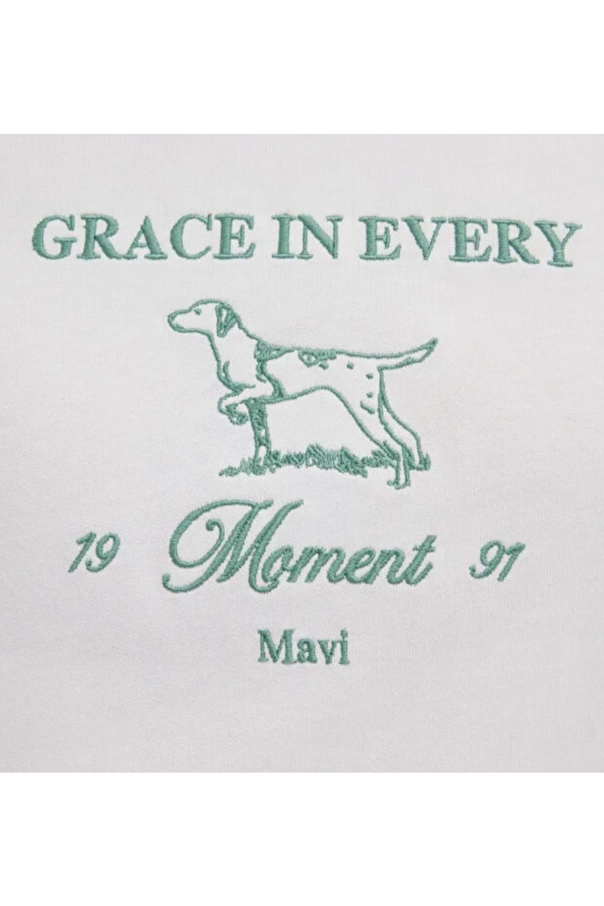 M0613159 Grace In Every Nakışlı Tişört Erkek T-Shirt YEŞİL