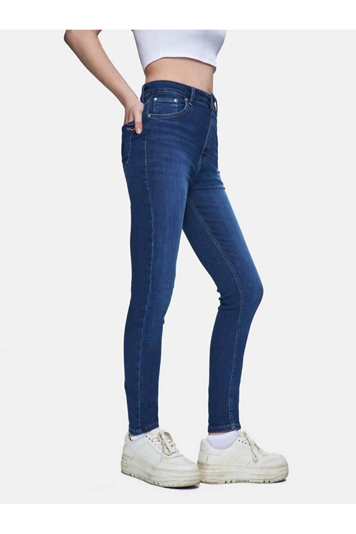 Marcella X Mırıelle Dar Paça Yüksek Bel Jean Pantolon 009515601592055725