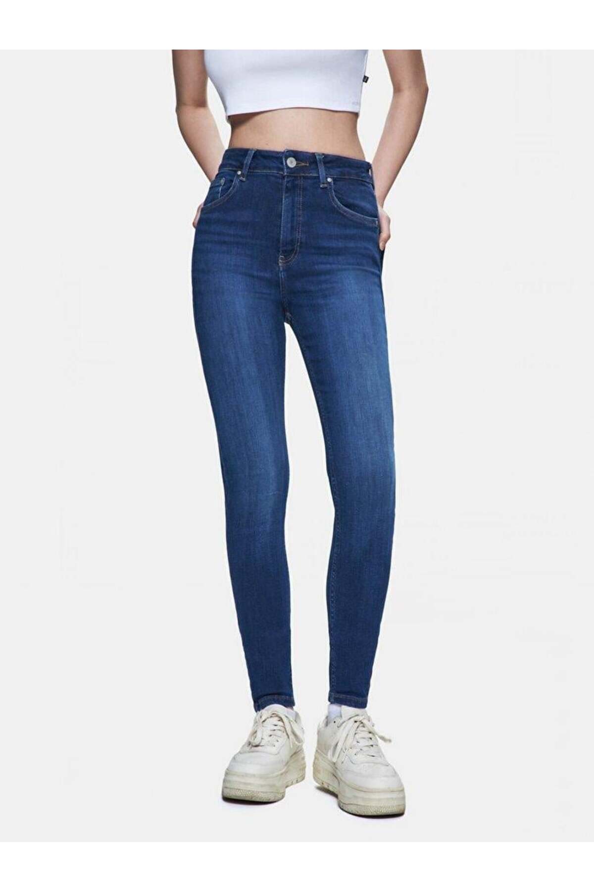 Marcella X Mırıelle Dar Paça Yüksek Bel Jean Pantolon 009515601592055725
