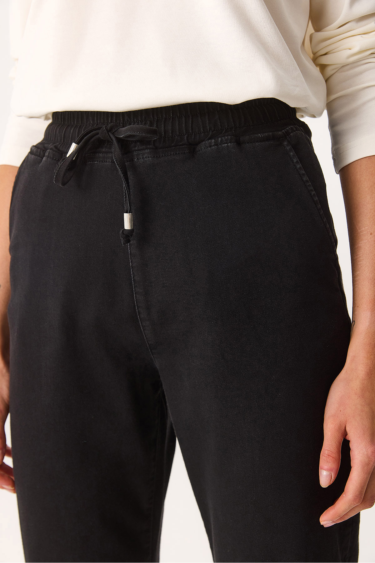 Marla Black Yüksek Bel Slouchy Jogger Pantolon - BLACK