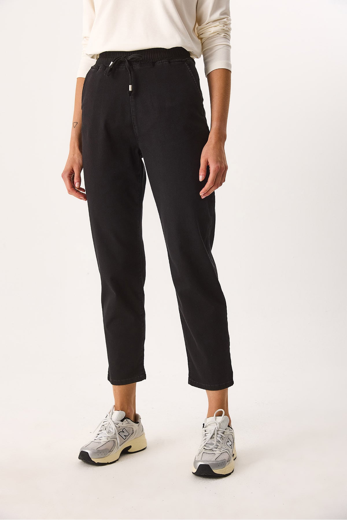 Marla Black Yüksek Bel Slouchy Jogger Pantolon - BLACK