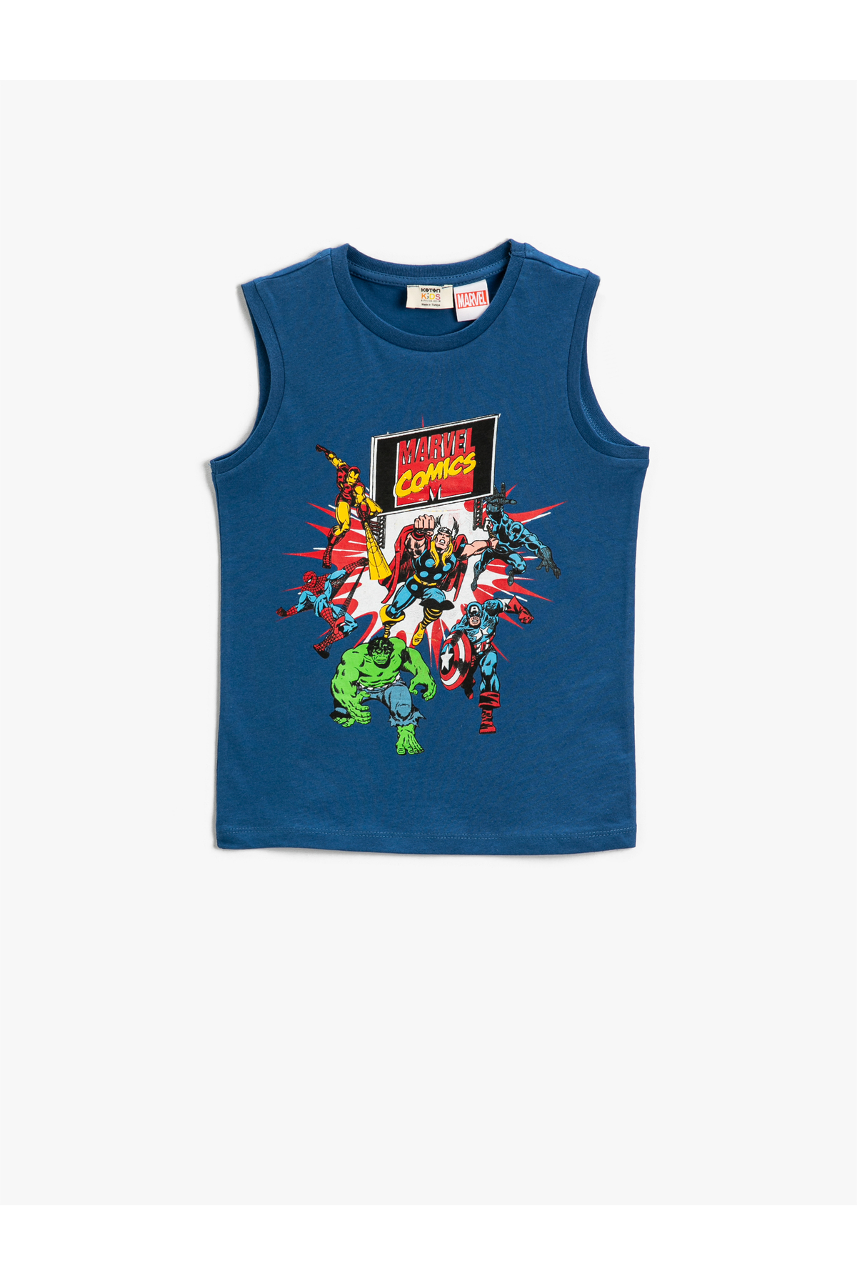 Marvel Karakterleri Baskılı Lisanslı Atlet Bisiklet Yaka Pamuklu