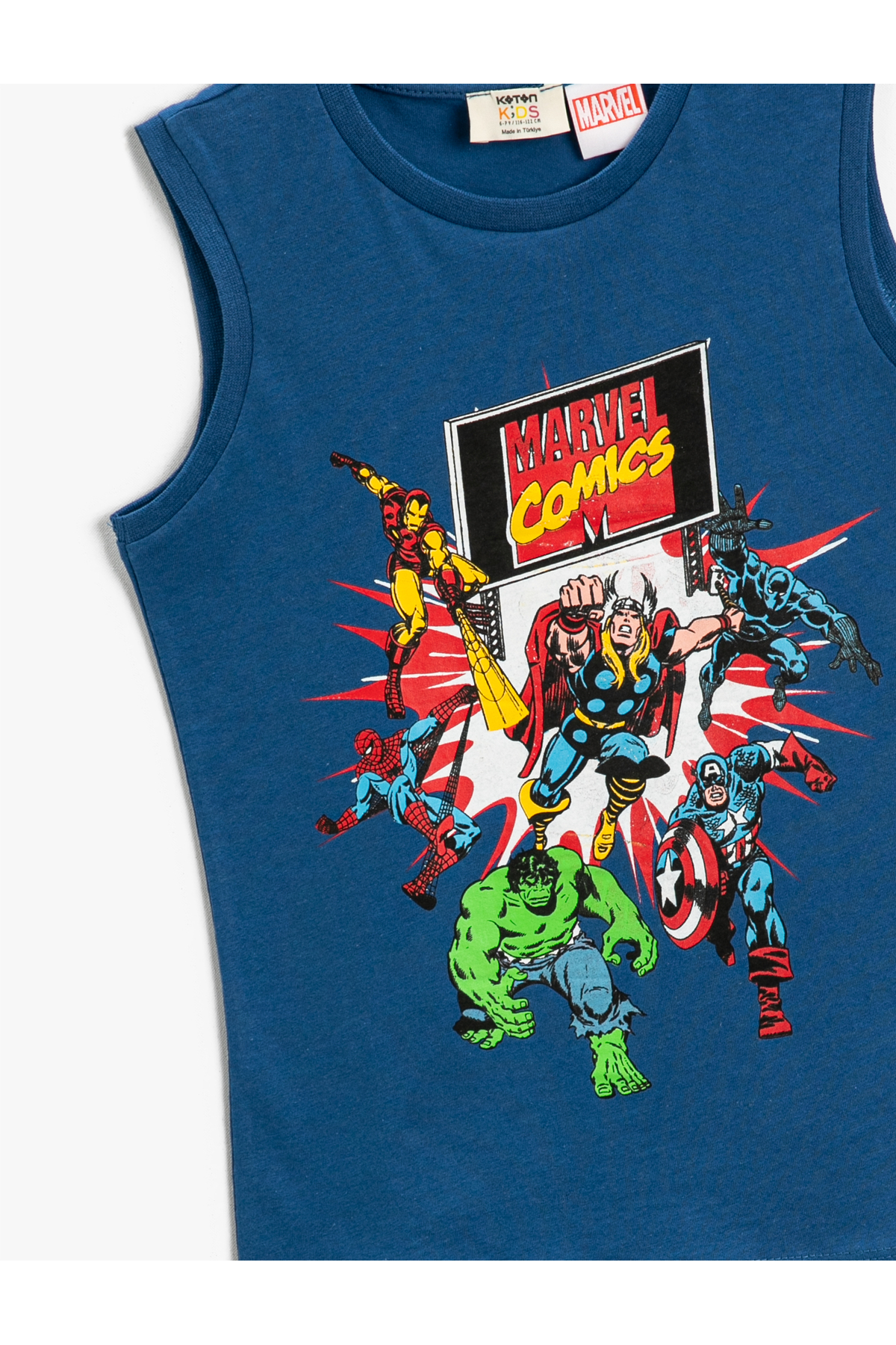 Marvel Karakterleri Baskılı Lisanslı Atlet Bisiklet Yaka Pamuklu