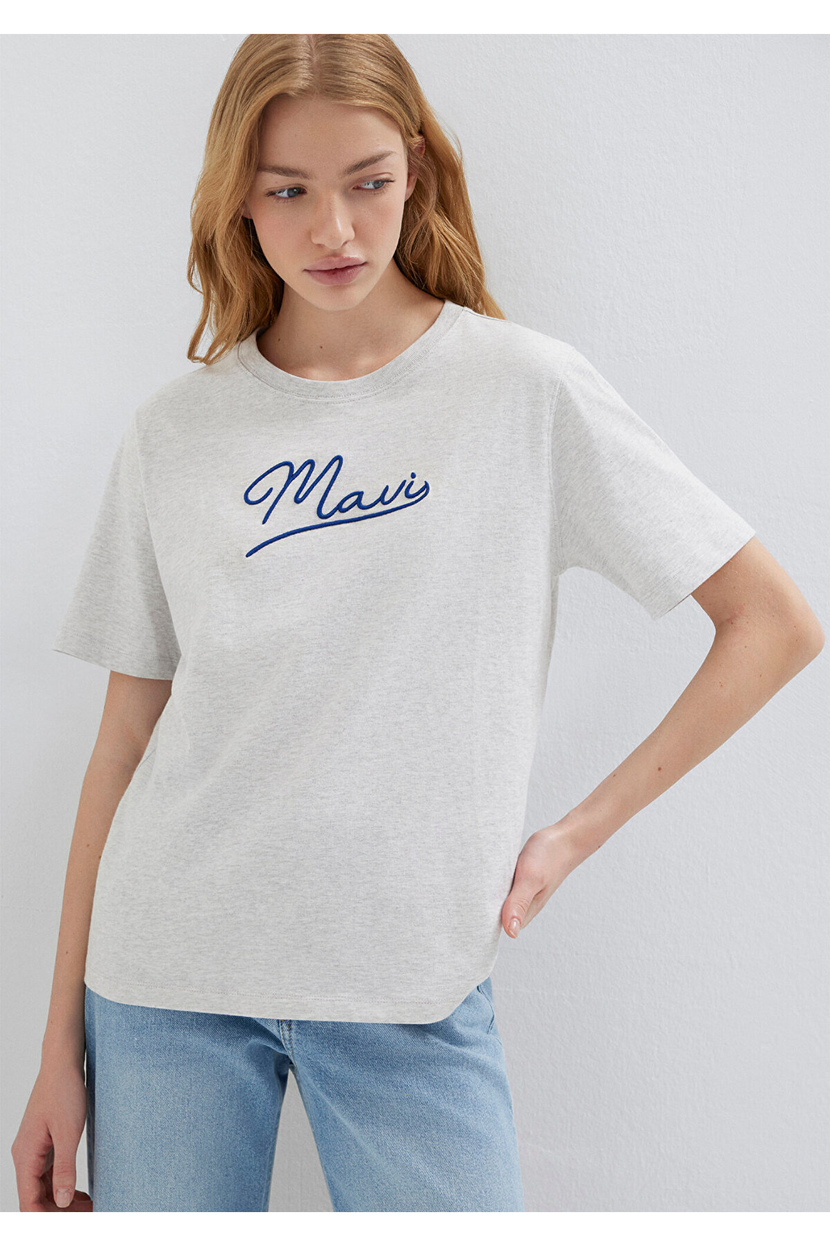 Mavı Jeans Baskılı Tişört