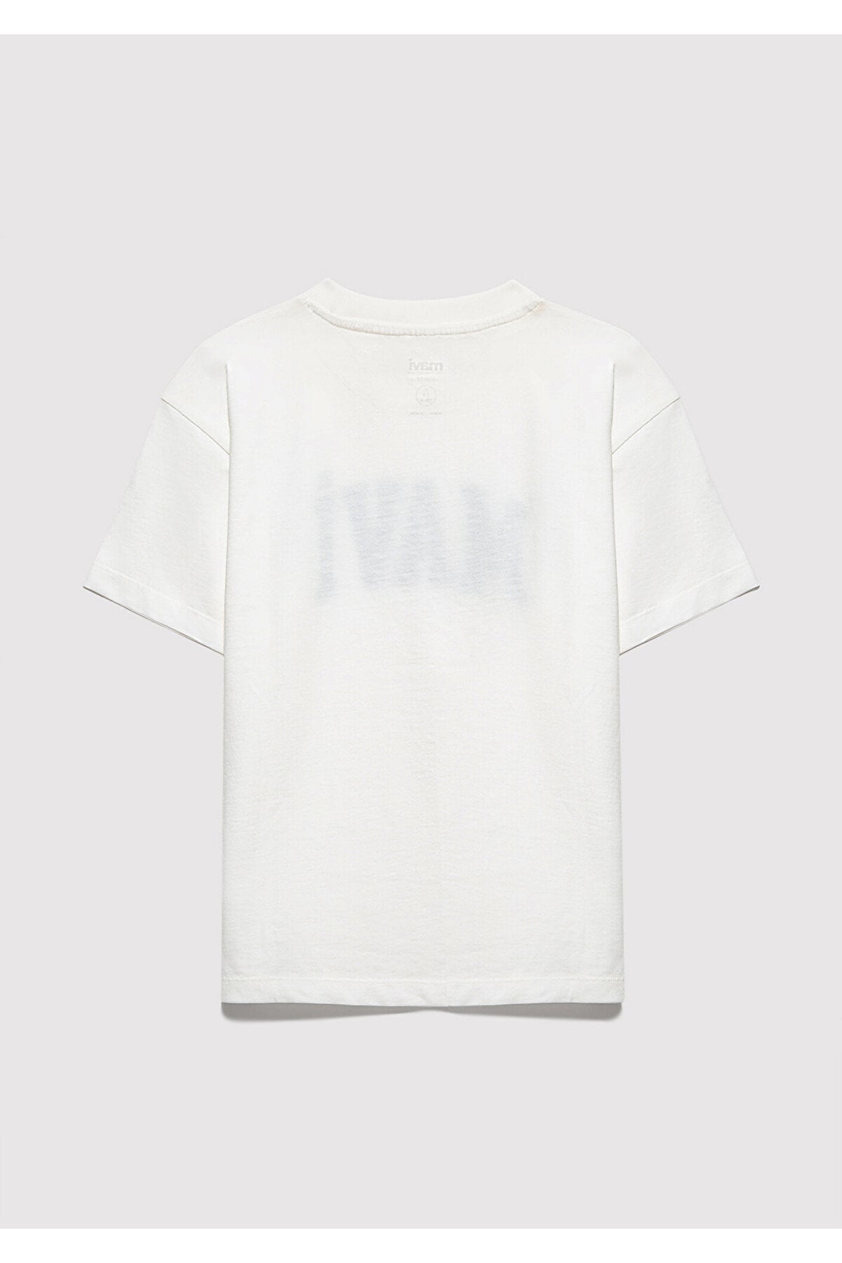 Mavi Logo Baskılı Tişört Kırık Beyaz