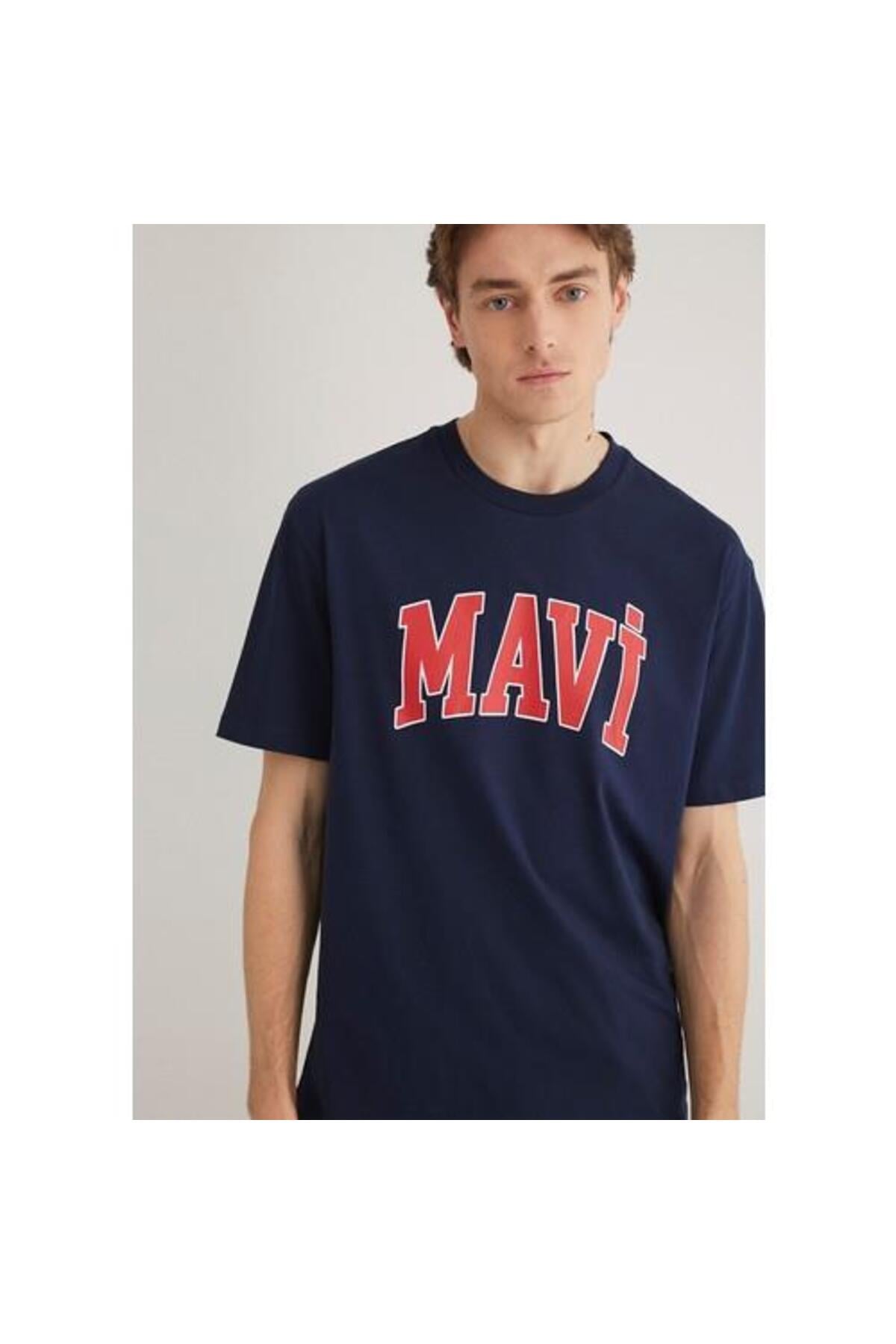 Mavi Logo Tişört Menekşe Mavi