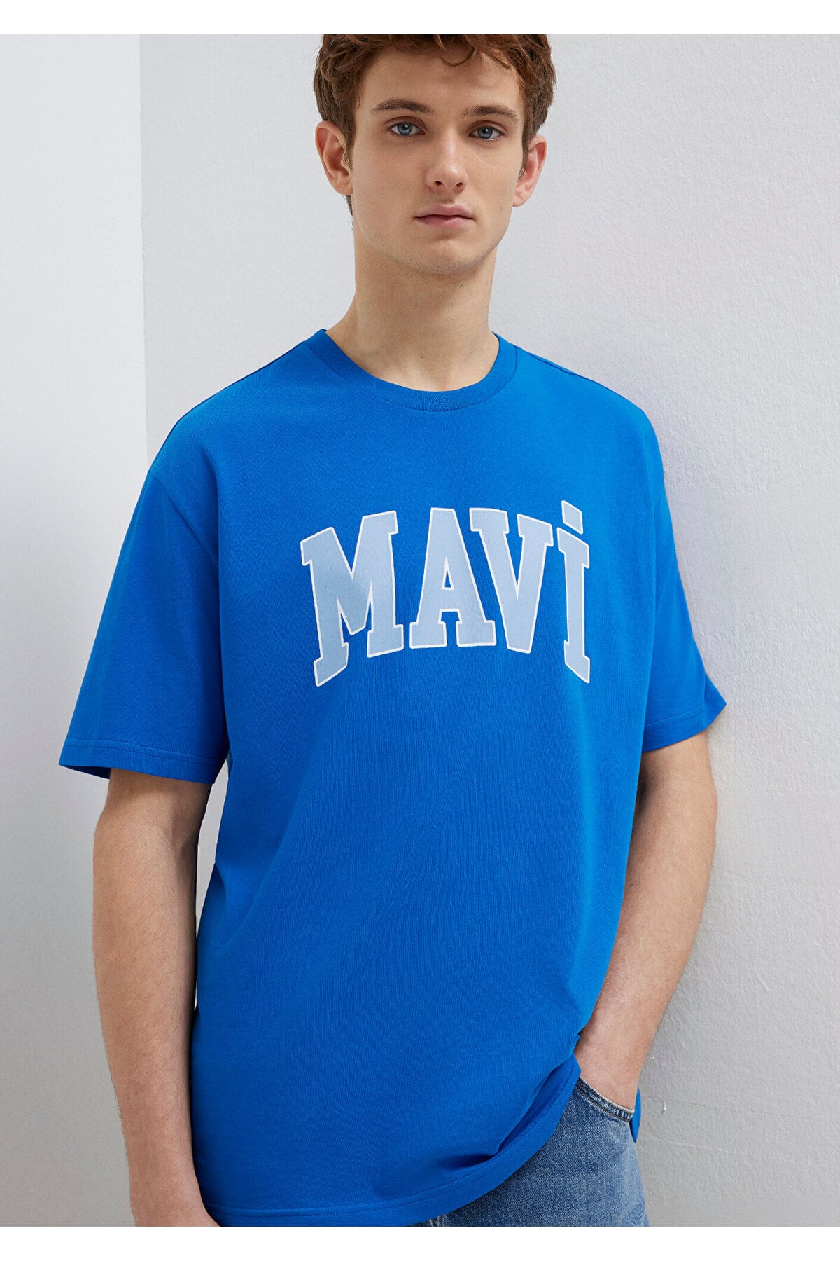 Mavi Logo Tişört Menekşe Mavi