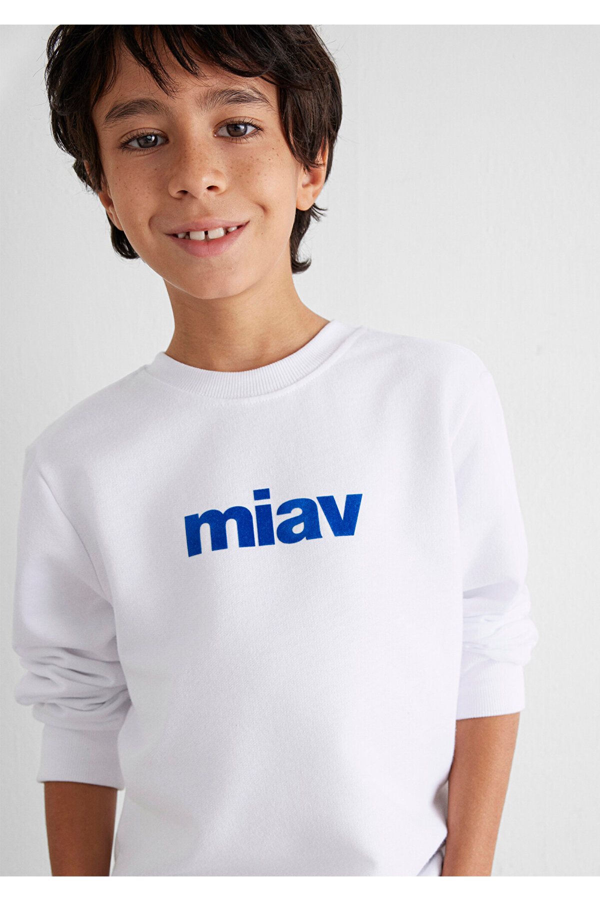 Miav Baskılı Beyaz Çocuk Sweatshirt 6610031-620