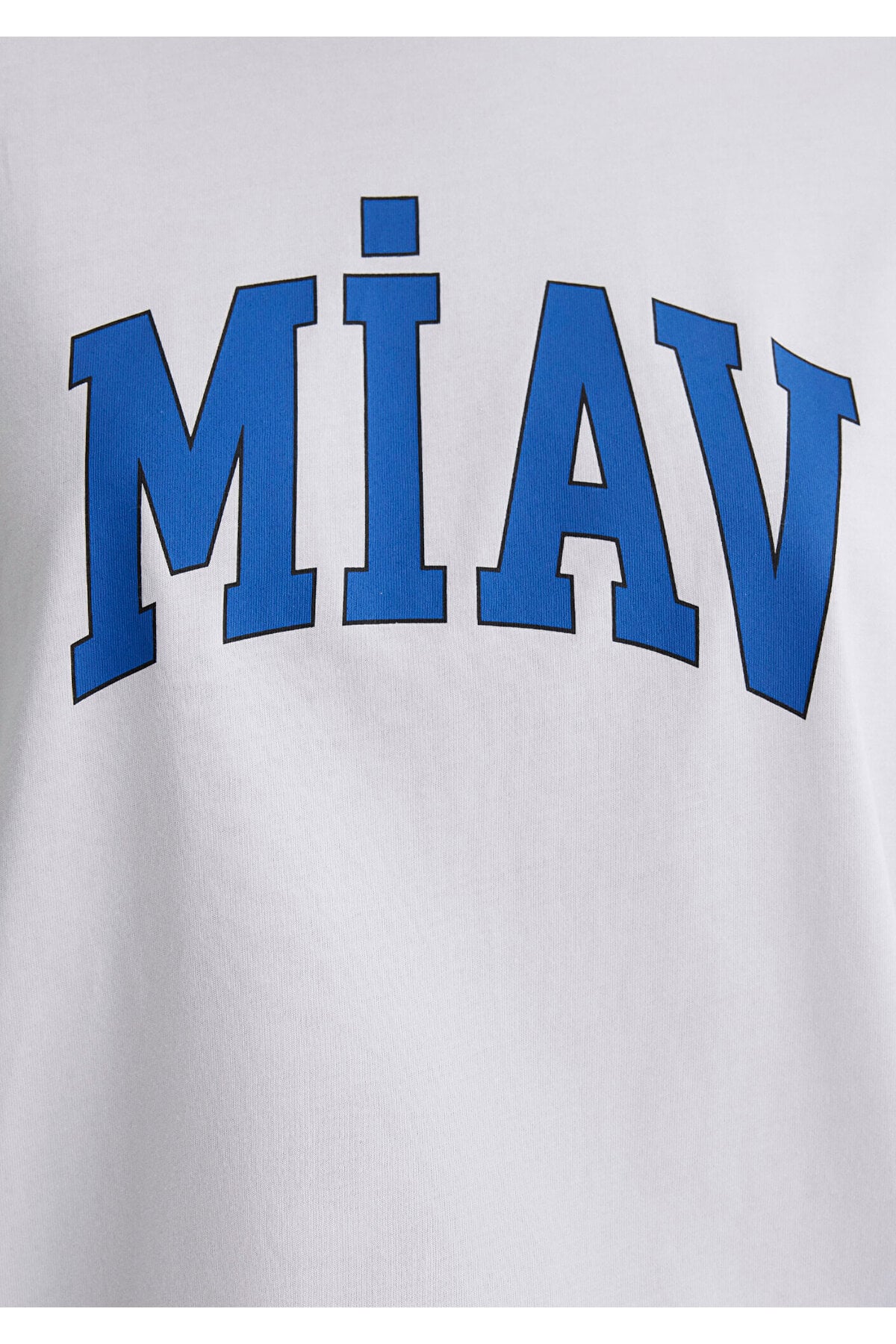 Miav Baskılı Beyaz Tişört Loose Fit / Bol Rahat Kesim 1612457-620
