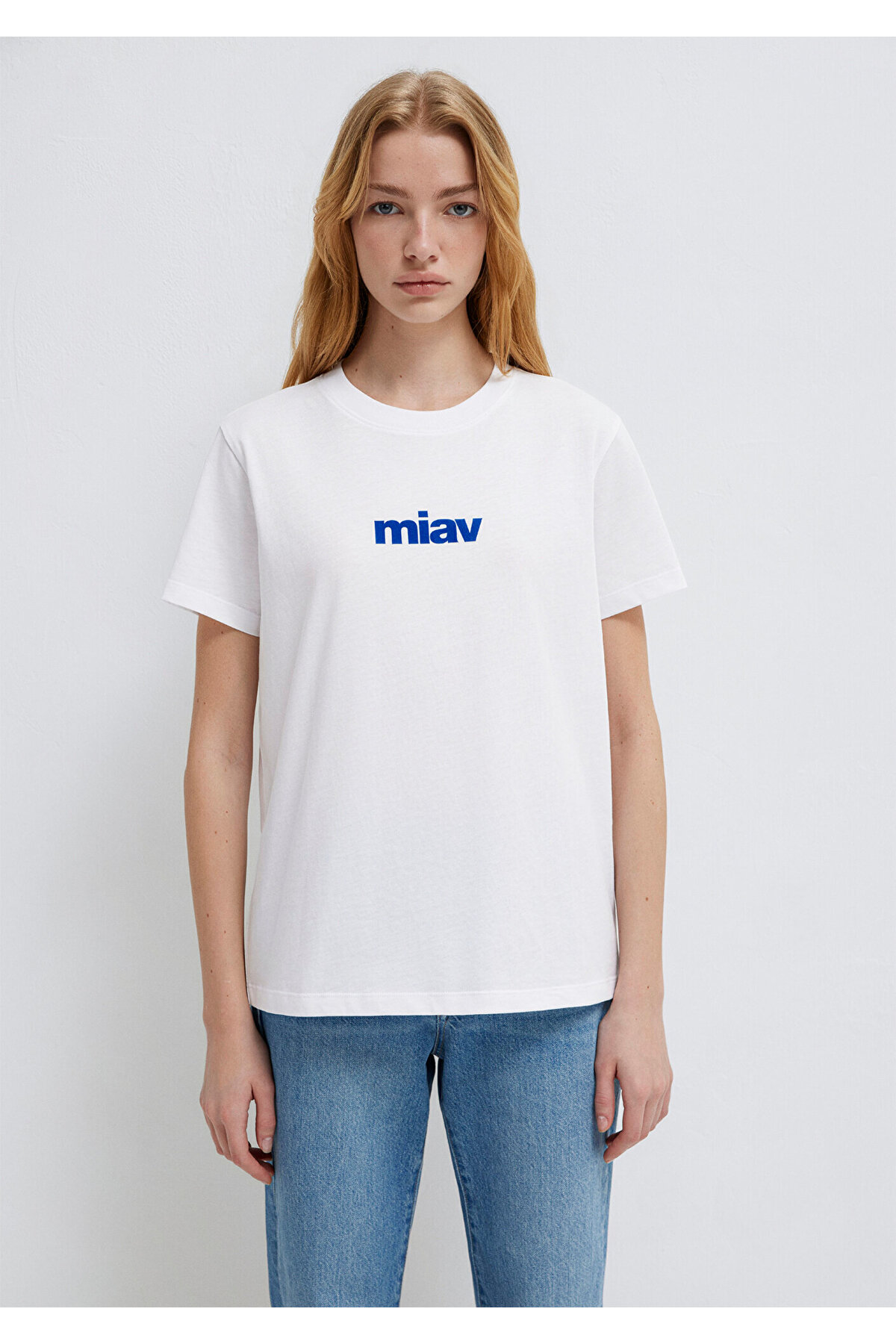 Miav Baskılı Beyaz Tişört Regular Fit / Normal Kesim 1610622-620