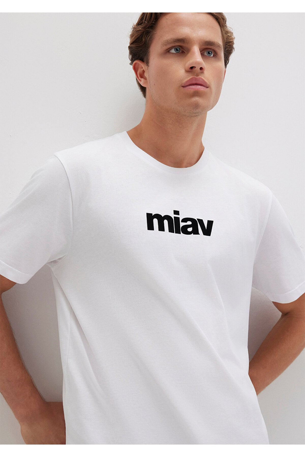 Miav Baskılı Tişört Beyaz