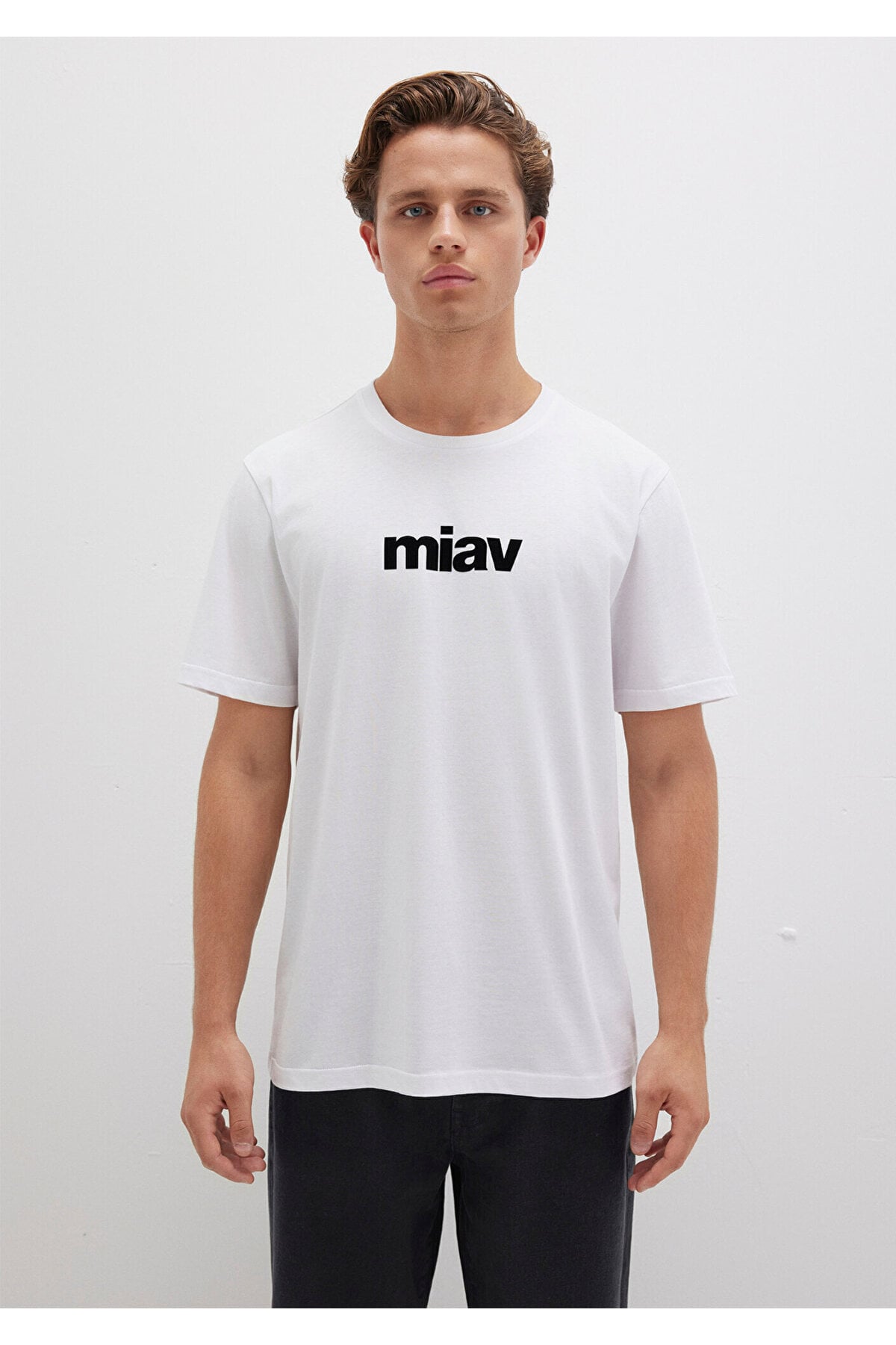 Miav Baskılı Tişört Beyaz