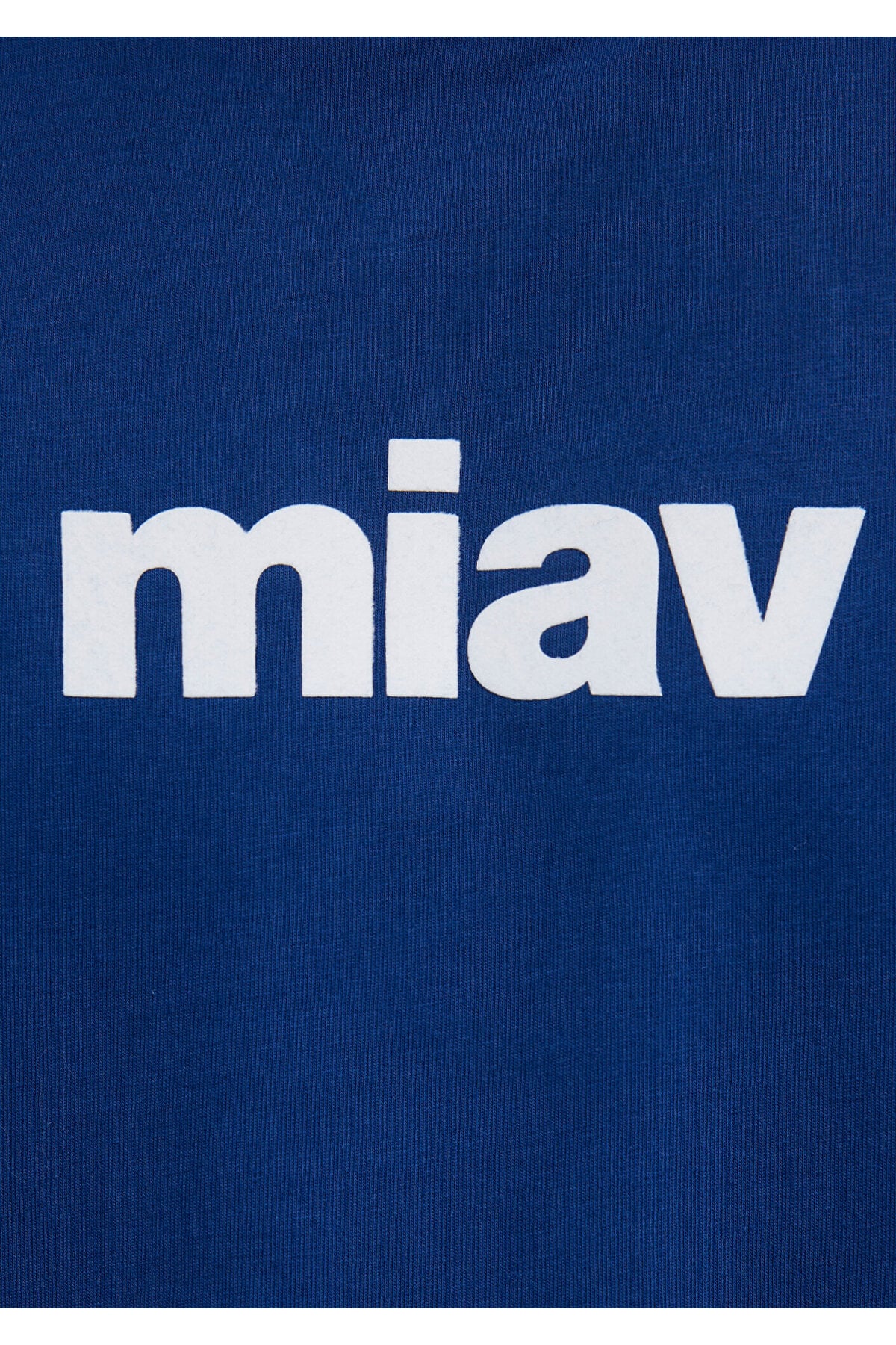 Miav Baskılı Tişört Koyu Saks Mavi