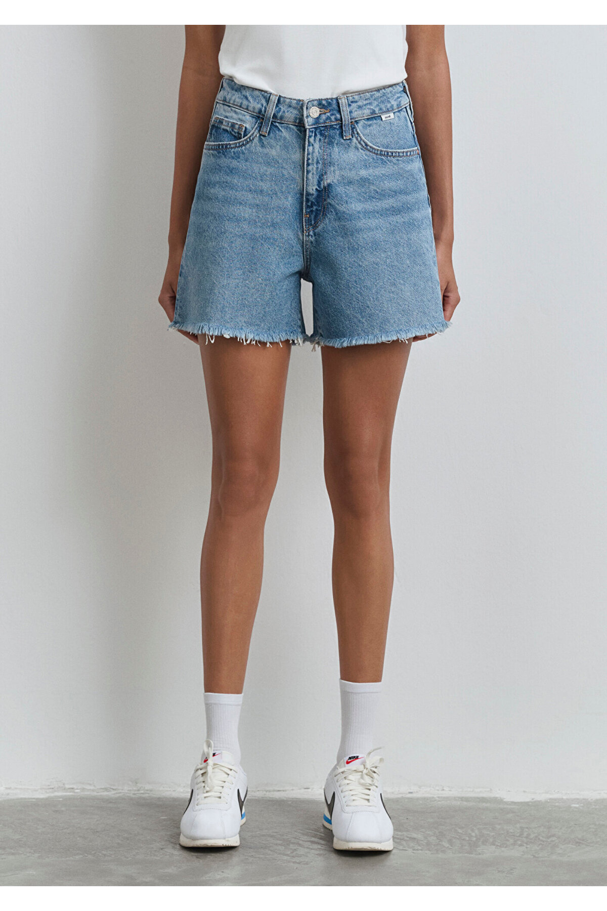Millie 90lar İndigo Mavisi Jean Şort 1458987073