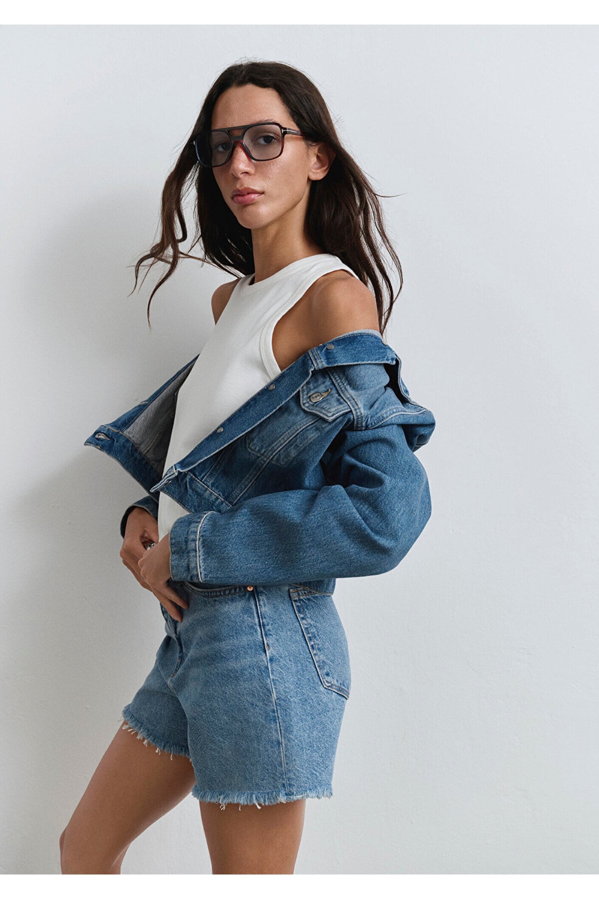 Millie 90lar İndigo Mavisi Jean Şort 1458987073