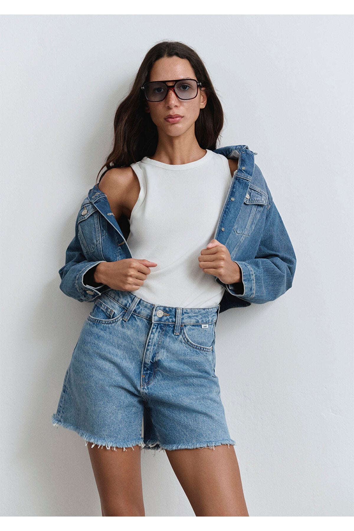 Millie 90lar İndigo Mavisi Jean Şort 1458987073