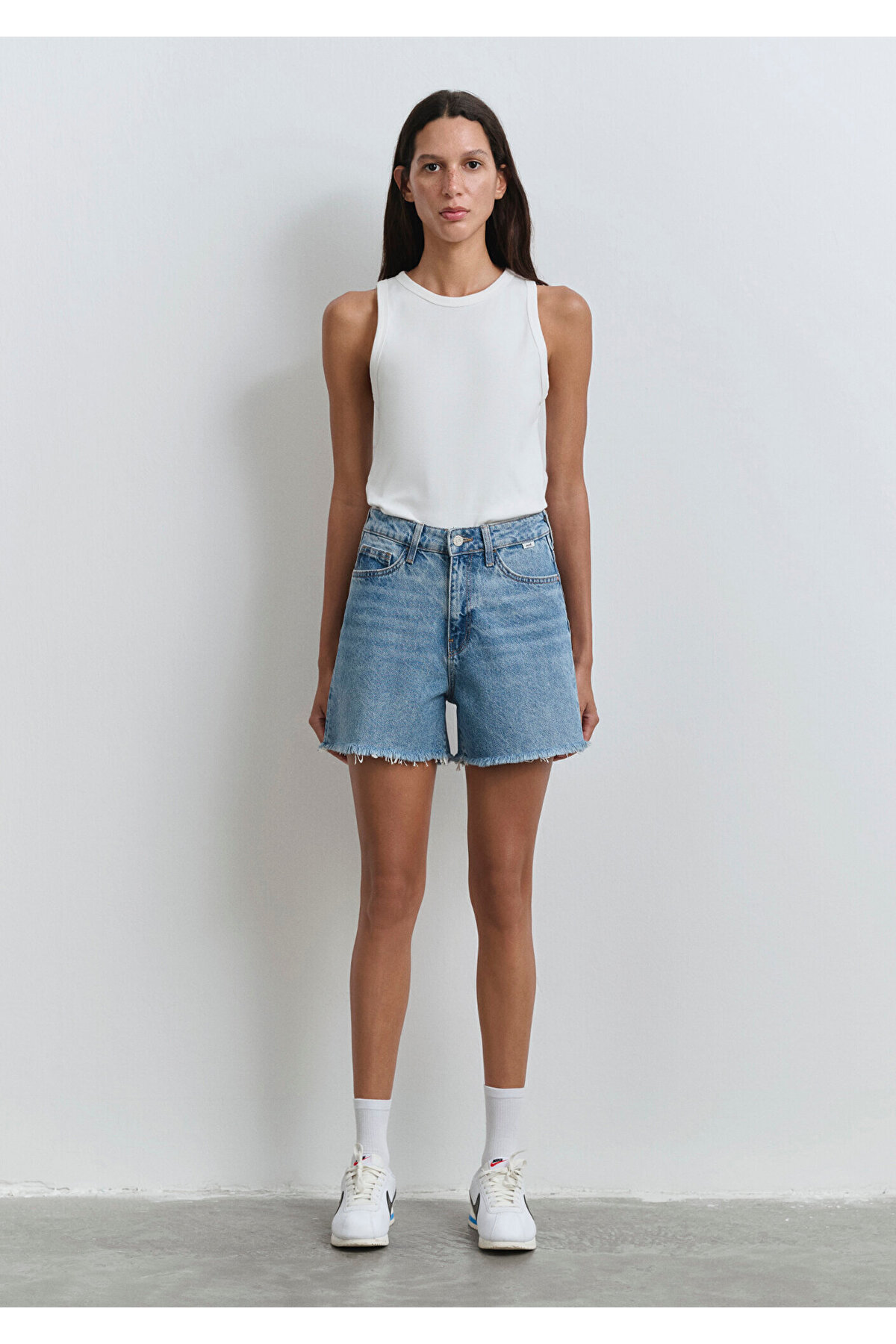 Millie 90lar İndigo Mavisi Jean Şort 1458987073